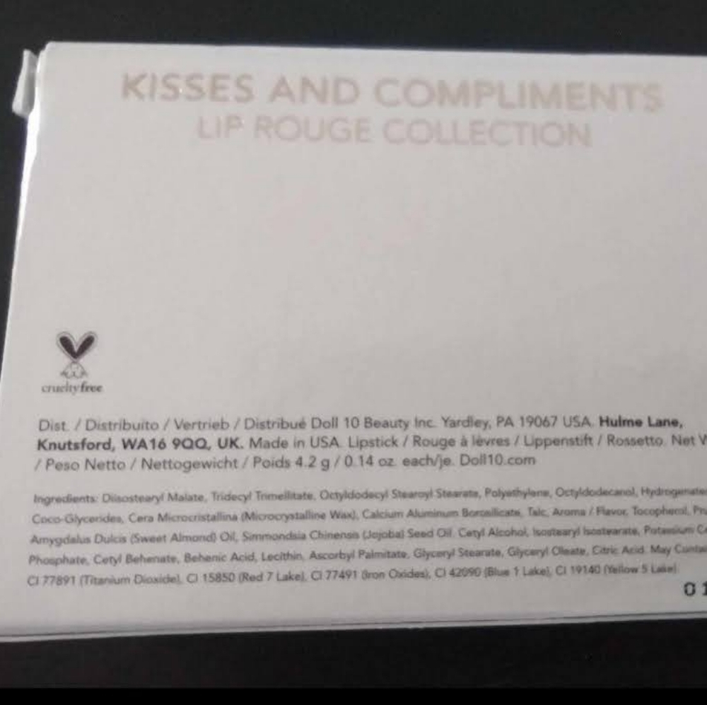 DOLL 10 PROVEN BEAUTY SOLUTIONS KISSES AND COMPLIMENTS LIPSTICK SET NIB - Picture 5 of 6